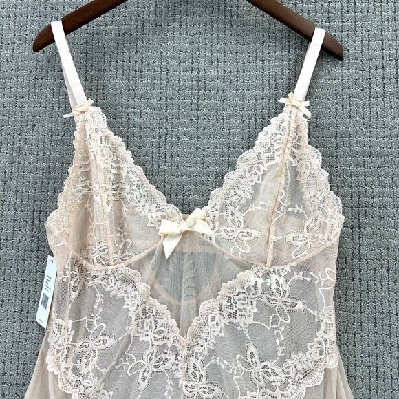 Oh La La Cheri Paris Babydoll Womens Size 3X/4X Cream Lace Adjustable Straps NWT - Picture 3 of 12